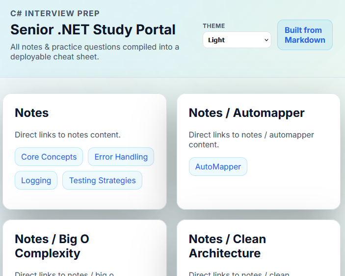 Senior .NET Study Portal